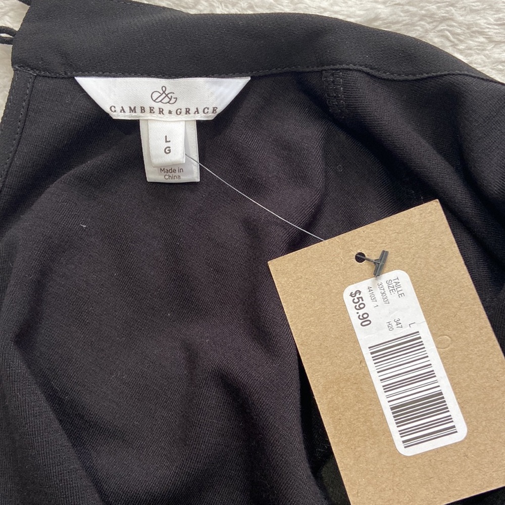 NWT black dress blouse with sheer sleeves - Picture 8 of 9